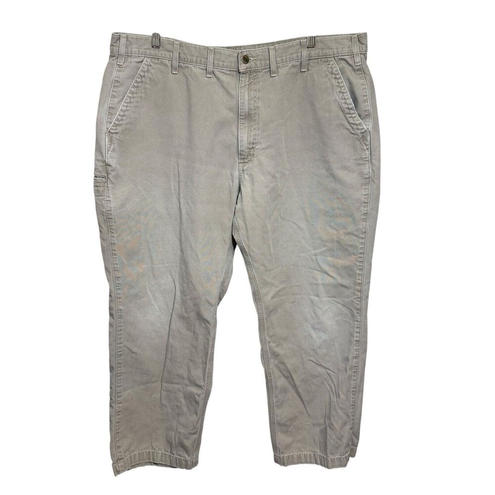 Carhartt Rugged Flex Relaxed Fit Canvas Pants Men's 44x30 Khaki Work Utility